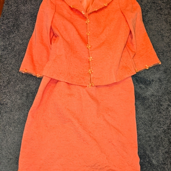 Rickie Freeman for Teri Jon Dress. Coral. Size 8. - Picture 1 of 3